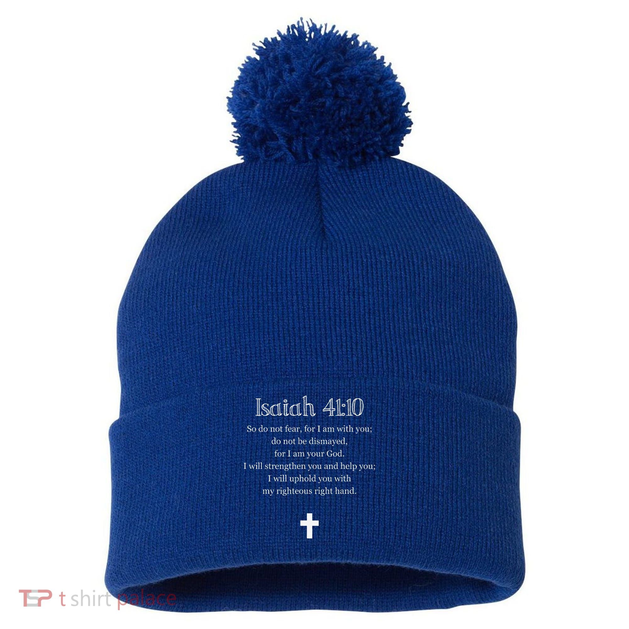 Isaiah 4110 Bible Verse Scripture Christians Pom Pom 12in Knit Beanie
