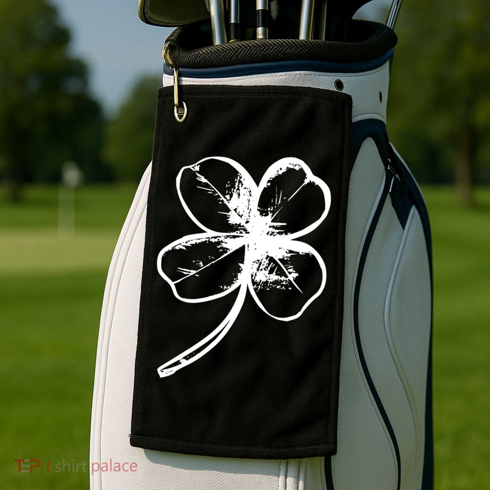Irish 4 Leaf Clover Shamrock Ireland Vacation Travel Green Cool Gift Golf Towel