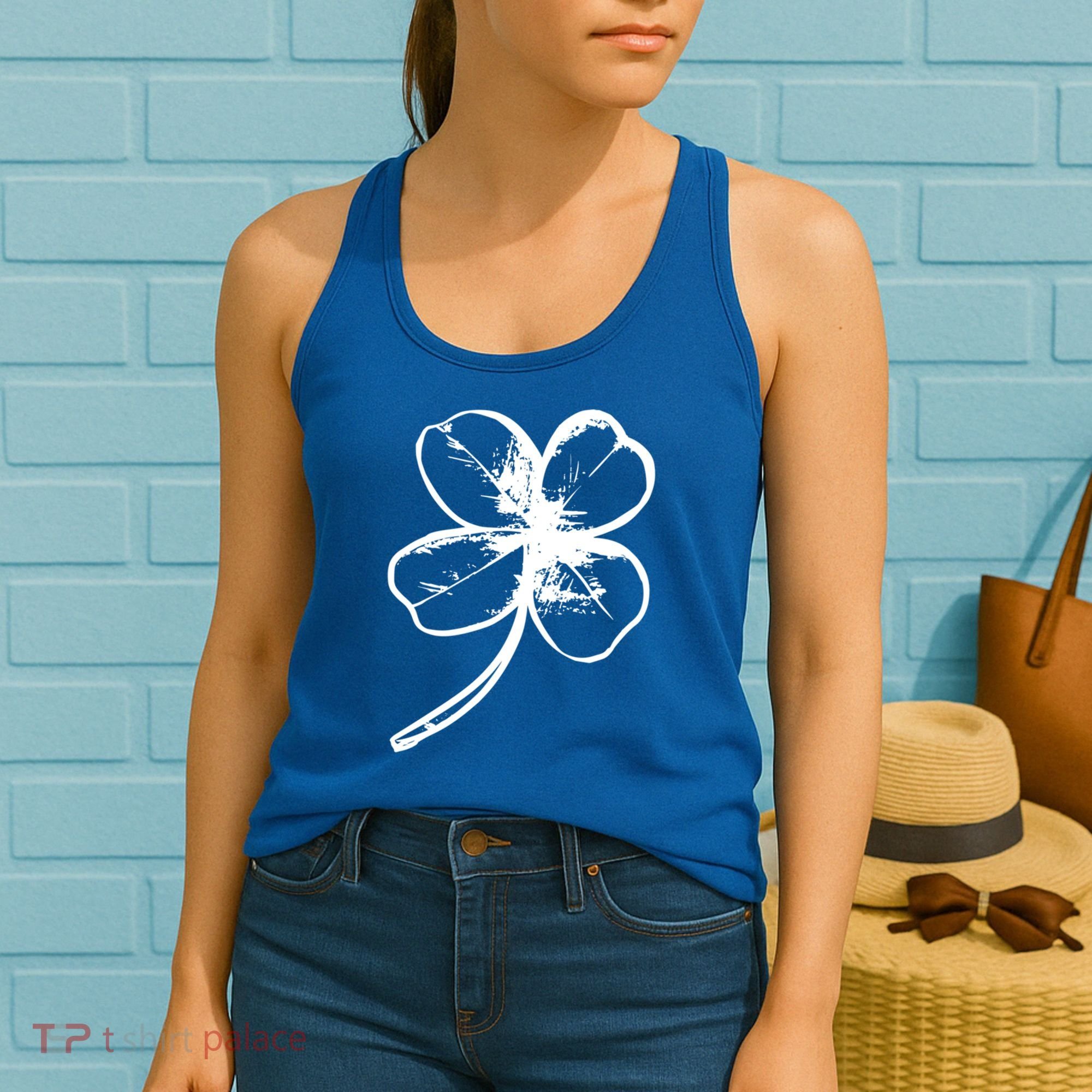 Irish 4 Leaf Clover Shamrock Ireland Vacation Travel Green Cool Gift Women's Tank Top
