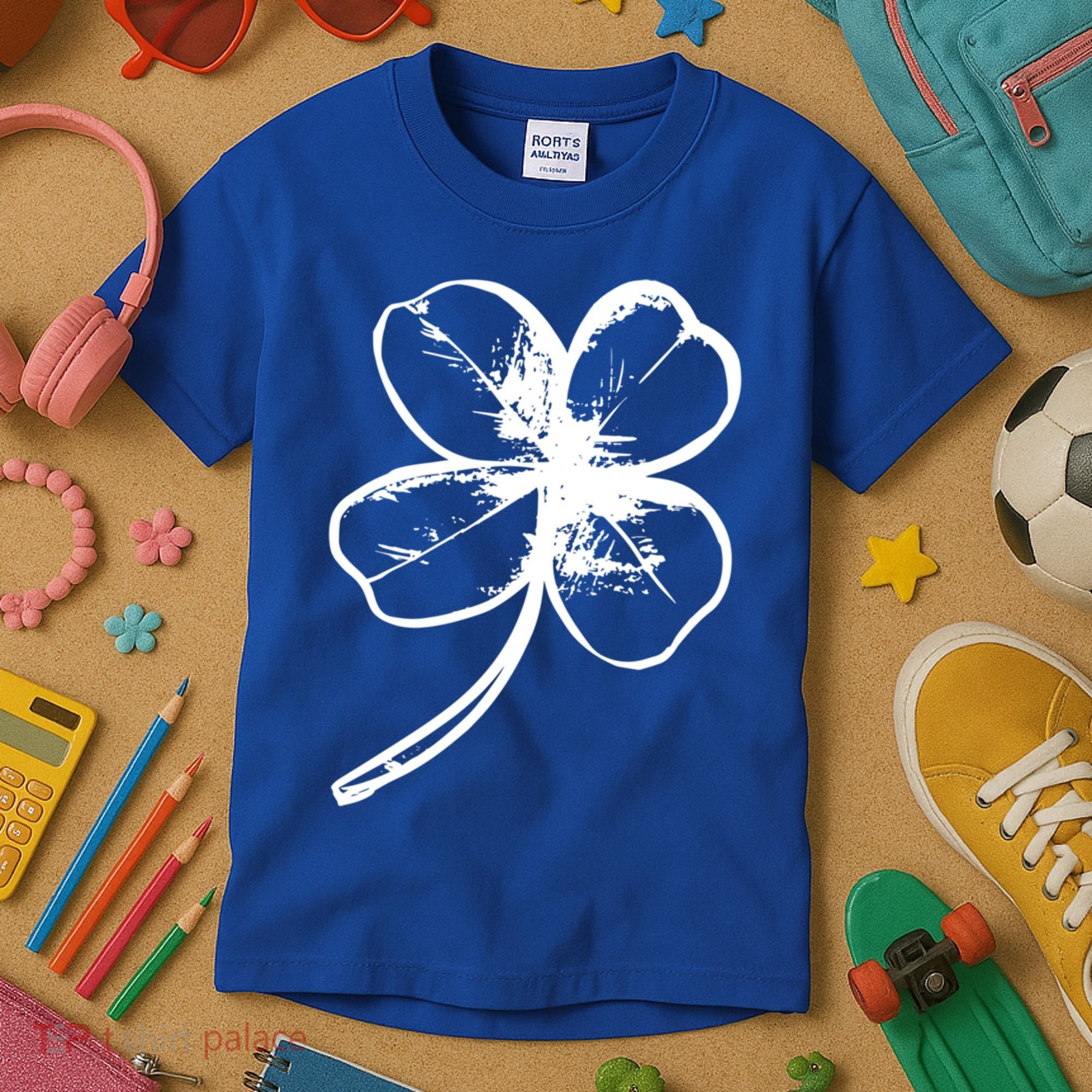 Irish 4 Leaf Clover Shamrock Ireland Vacation Travel Green Cool Gift Kids T-Shirt