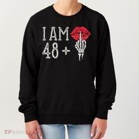 IM 48 Plus 1 Middle Finger Skull Funny 49th Birthday Women's Sweatshirt thumb 0