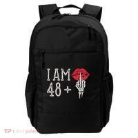 IM 48 Plus 1 Middle Finger Skull Funny 49th Birthday Backpack thumb 0