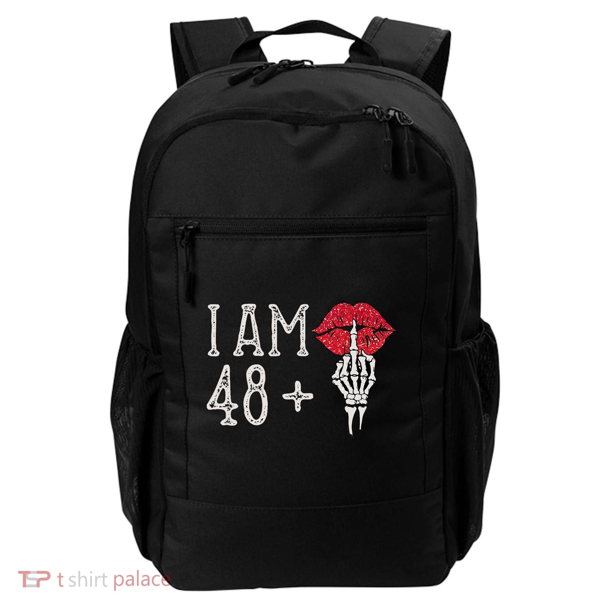 IM 48 Plus 1 Middle Finger Skull Funny 49th Birthday Backpack