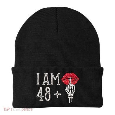 IM 48 Plus 1 Middle Finger Skull Funny 49th Birthday Beanie