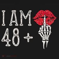 IM 48 Plus 1 Middle Finger Skull Funny 49th Birthday Women's Hoodie thumb 2