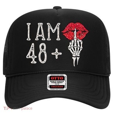 IM 48 Plus 1 Middle Finger Skull Funny 49th Birthday Hat