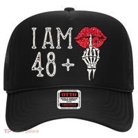 IM 48 Plus 1 Middle Finger Skull Funny 49th Birthday Hat thumb 0
