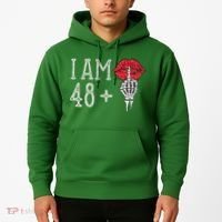 IM 48 Plus 1 Middle Finger Skull Funny 49th Birthday Hoodie thumb 2