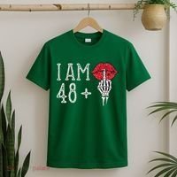IM 48 Plus 1 Middle Finger Skull Funny 49th Birthday T-Shirt thumb 2