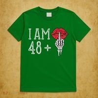 IM 48 Plus 1 Middle Finger Skull Funny 49th Birthday T-Shirt thumb 5