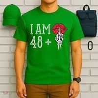 IM 48 Plus 1 Middle Finger Skull Funny 49th Birthday T-Shirt thumb 6