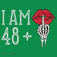 IM 48 Plus 1 Middle Finger Skull Funny 49th Birthday Mousepad thumb 1