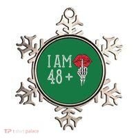 IM 48 Plus 1 Middle Finger Skull Funny 49th Birthday Ornament thumb 0