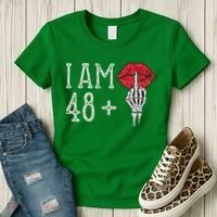 IM 48 Plus 1 Middle Finger Skull Funny 49th Birthday Women's T-Shirt thumb 3