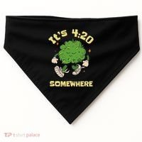 Its 420 Somewhere Funny Weed 420 Marijuana Stoner USA-Made Doggie Bandana thumb 0