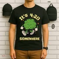 Its 420 Somewhere Funny Weed 420 Marijuana Stoner T-Shirt thumb 6