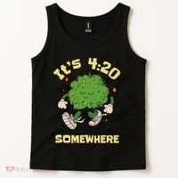 Its 420 Somewhere Funny Weed 420 Marijuana Stoner Tank Top thumb 2