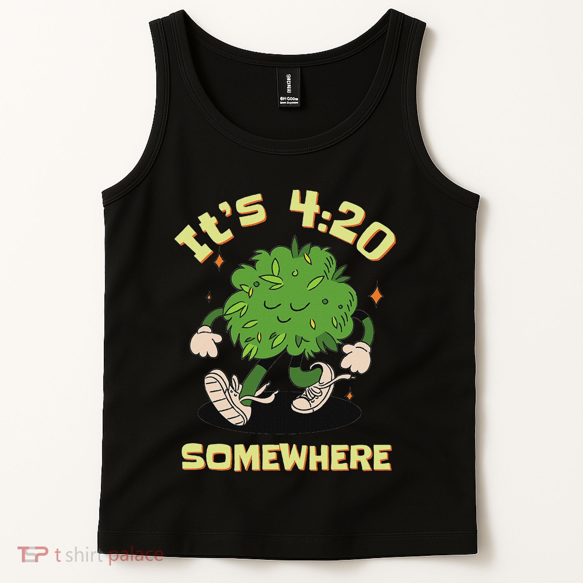 Its 420 Somewhere Funny Weed 420 Marijuana Stoner Tank Top