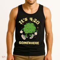 Its 420 Somewhere Funny Weed 420 Marijuana Stoner Tank Top thumb 3
