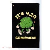 Its 420 Somewhere Funny Weed 420 Marijuana Stoner Golf Towel thumb 0