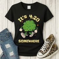 Its 420 Somewhere Funny Weed 420 Marijuana Stoner Women's T-Shirt thumb 3