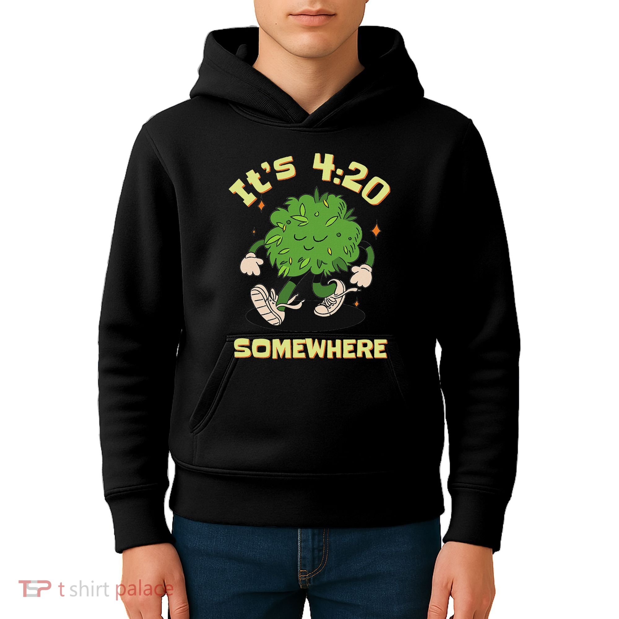 Its 420 Somewhere Funny Weed 420 Marijuana Stoner Kids Hoodie