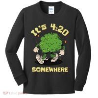 Its 420 Somewhere Funny Weed 420 Marijuana Stoner Kids Long Sleeve Shirt thumb 0