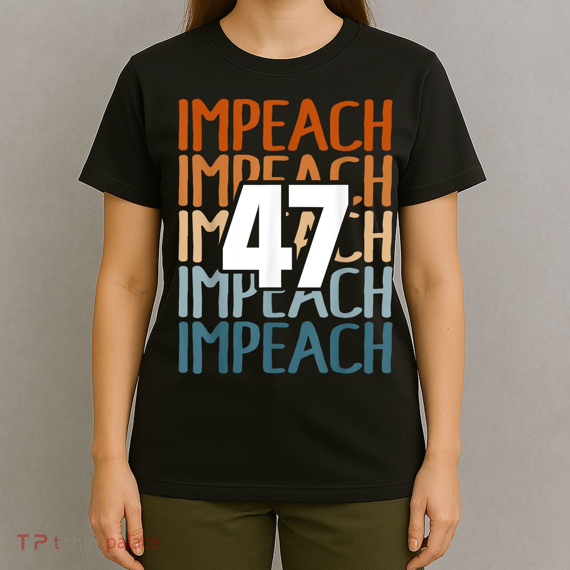 Impeach 47 Vintage Impeach Trump 47 Distressed Anti Trump T-Shirt