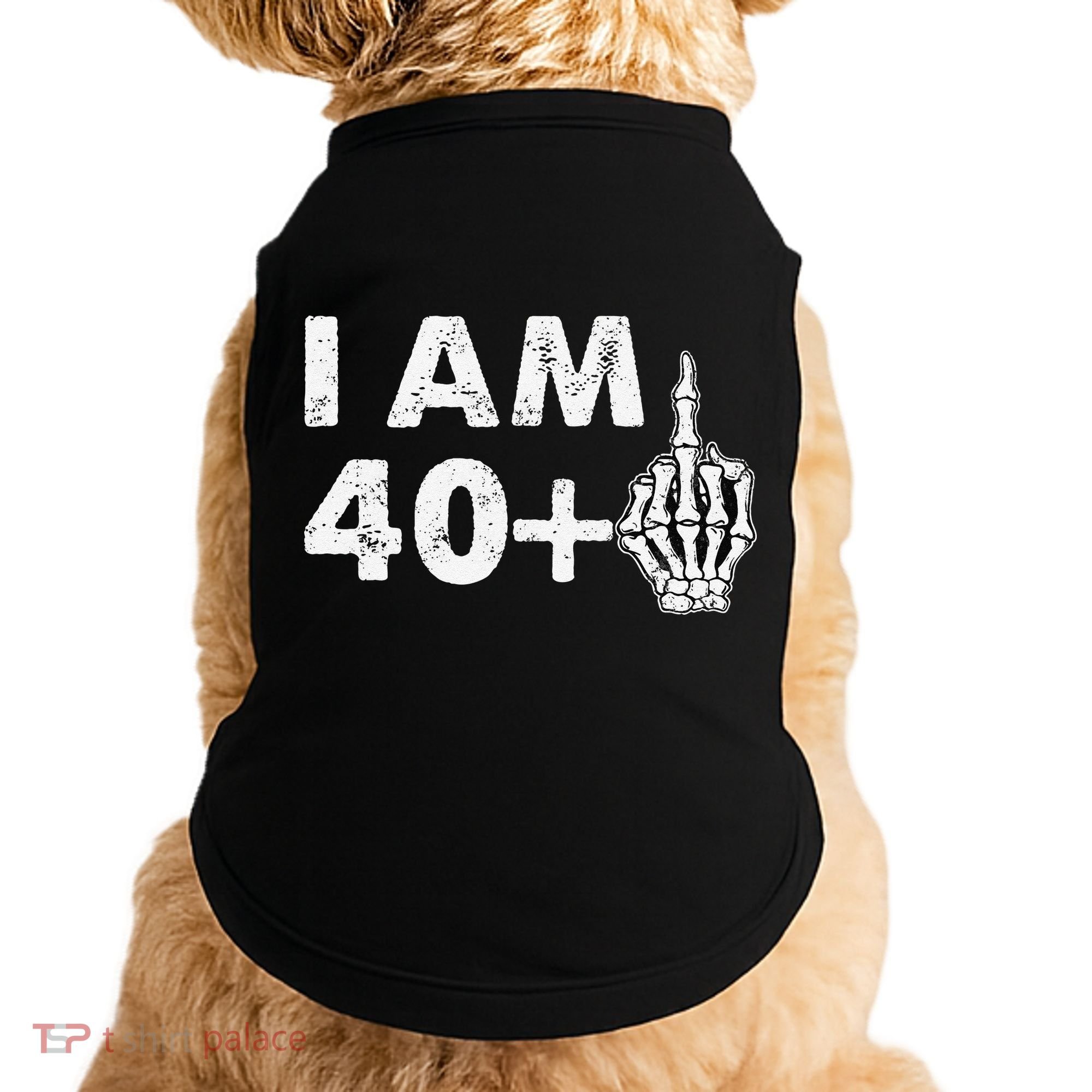 Im 41 Years Old Funny Skeleton Middle Finger 41st Birthday Doggie Tank