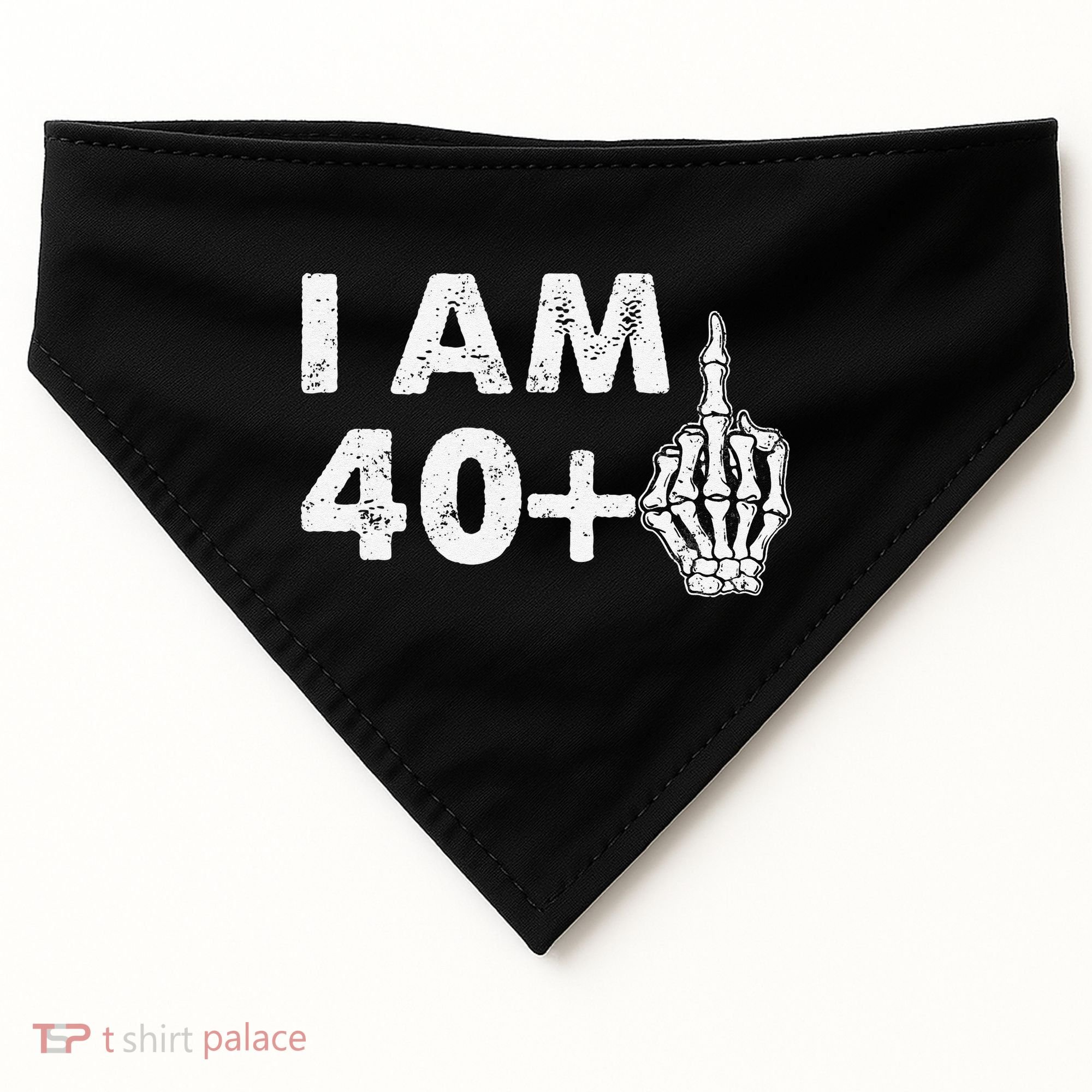 Im 41 Years Old Funny Skeleton Middle Finger 41st Birthday USA-Made Doggie Bandana