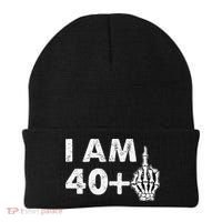 Im 41 Years Old Funny Skeleton Middle Finger 41st Birthday Beanie thumb 0