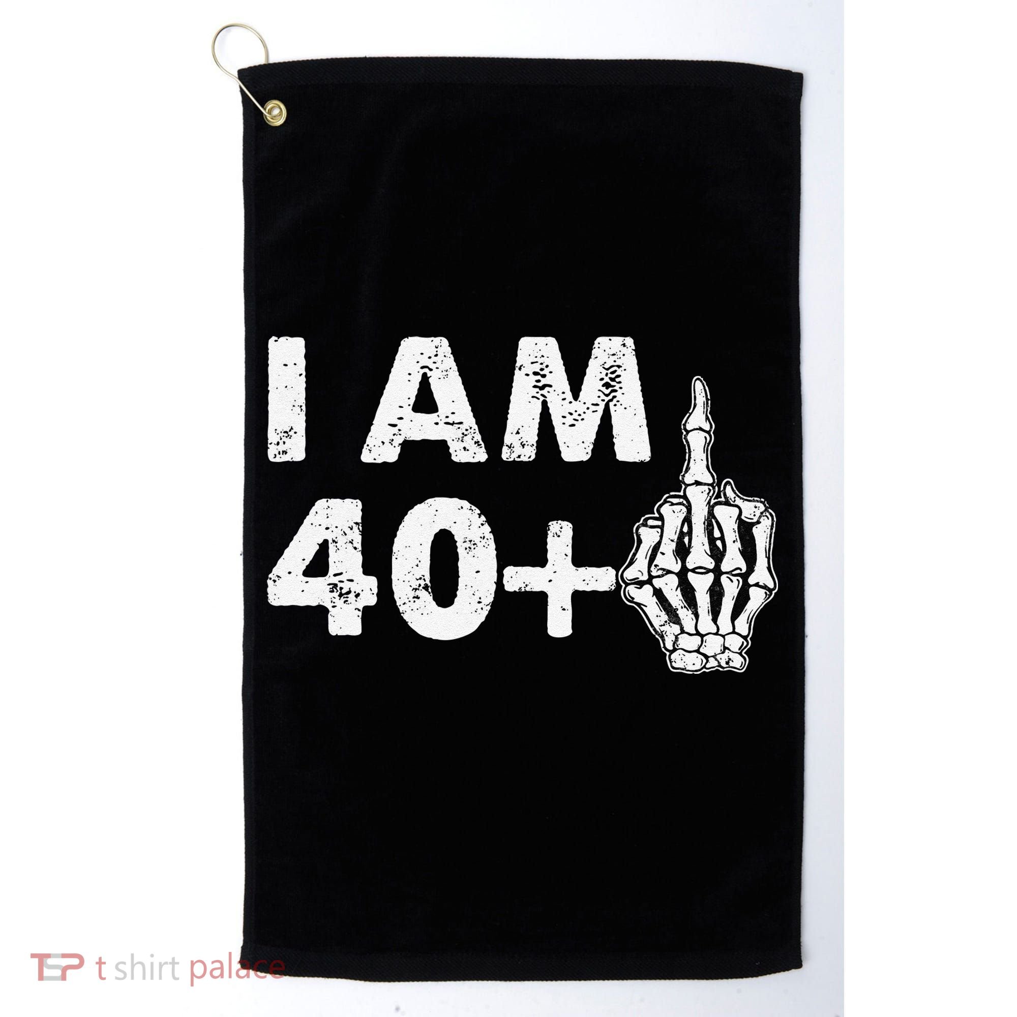 Im 41 Years Old Funny Skeleton Middle Finger 41st Birthday Golf Towel