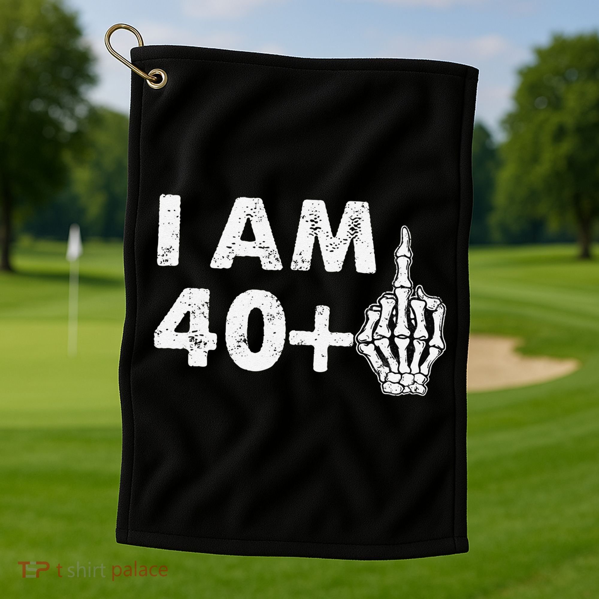Im 41 Years Old Funny Skeleton Middle Finger 41st Birthday Golf Towel