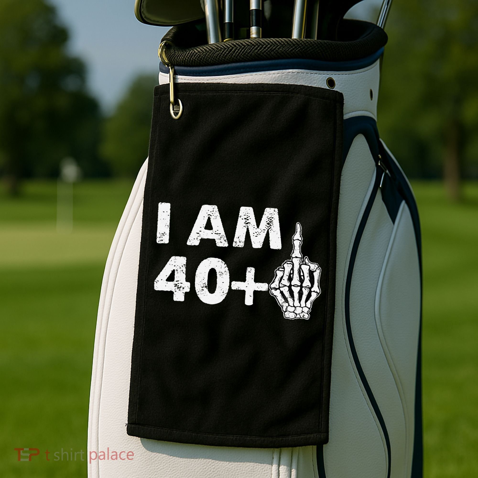 Im 41 Years Old Funny Skeleton Middle Finger 41st Birthday Golf Towel