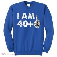 Im 41 Years Old Funny Skeleton Middle Finger 41st Birthday Sweatshirt thumb 0