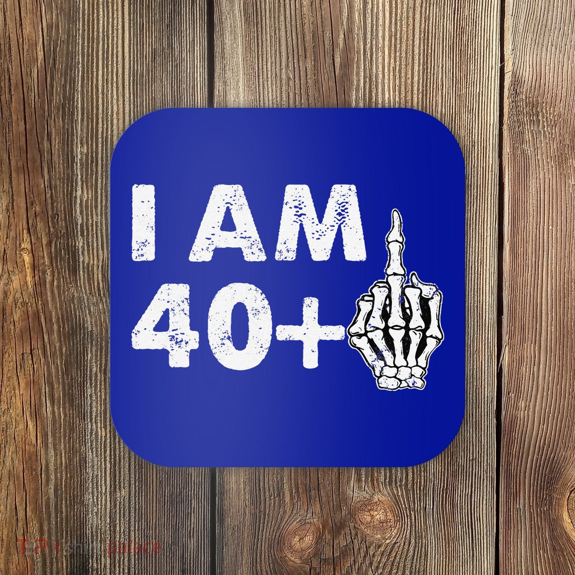 Im 41 Years Old Funny Skeleton Middle Finger 41st Birthday Coaster