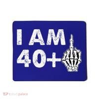 Im 41 Years Old Funny Skeleton Middle Finger 41st Birthday Mousepad thumb 0