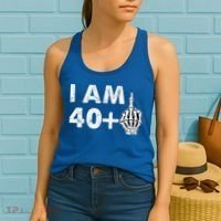 Im 41 Years Old Funny Skeleton Middle Finger 41st Birthday Women's Tank Top thumb 2