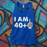 Im 41 Years Old Funny Skeleton Middle Finger 41st Birthday Women's Tank Top thumb 3