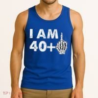 Im 41 Years Old Funny Skeleton Middle Finger 41st Birthday Tank Top thumb 3