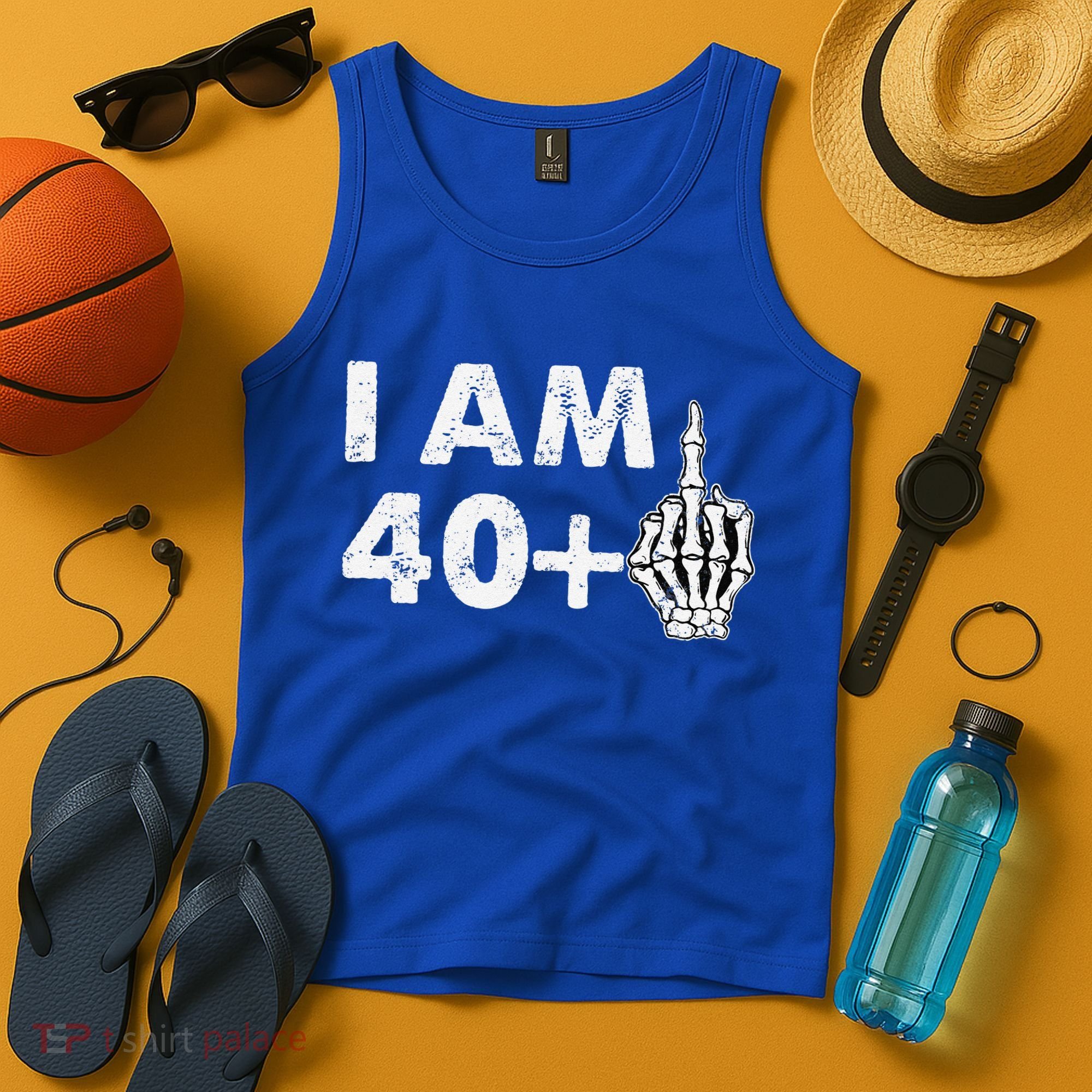 Im 41 Years Old Funny Skeleton Middle Finger 41st Birthday Tank Top