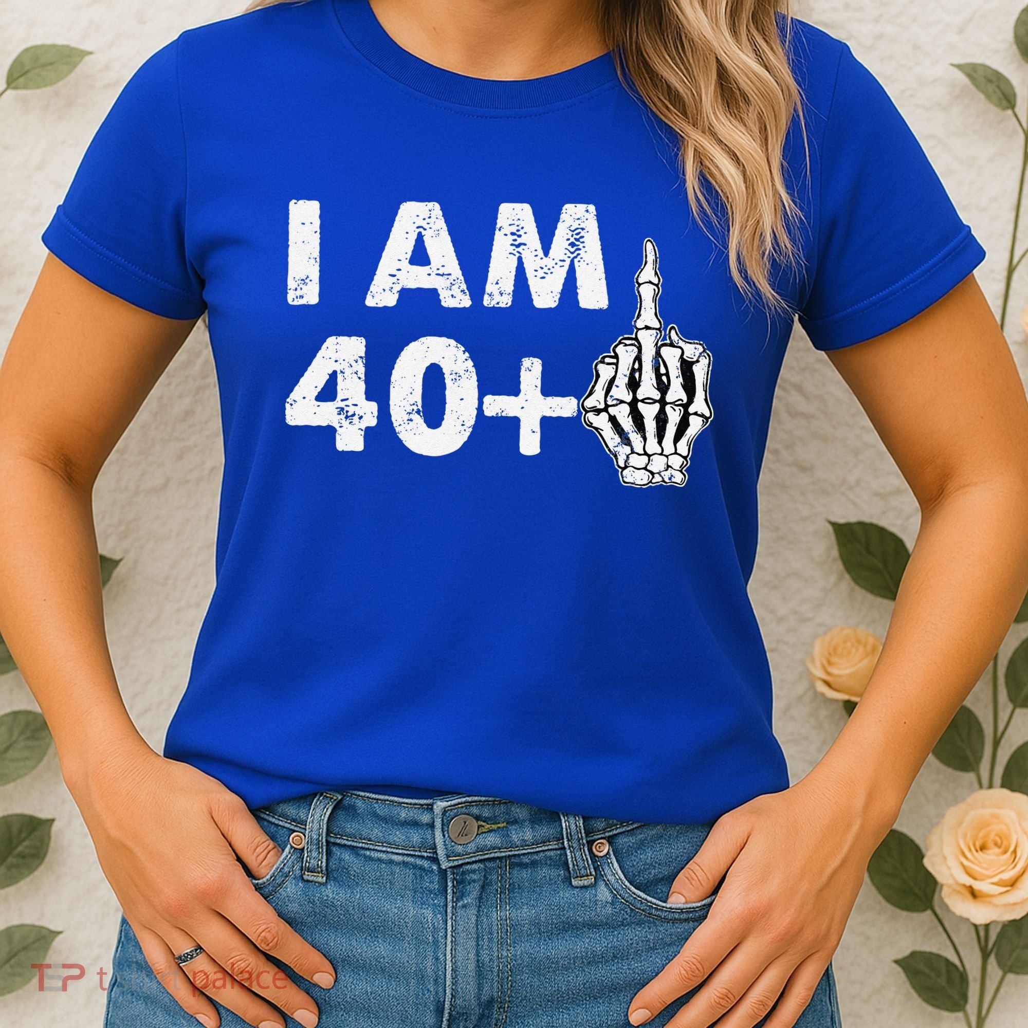 Im 41 Years Old Funny Skeleton Middle Finger 41st Birthday Women's T-Shirt