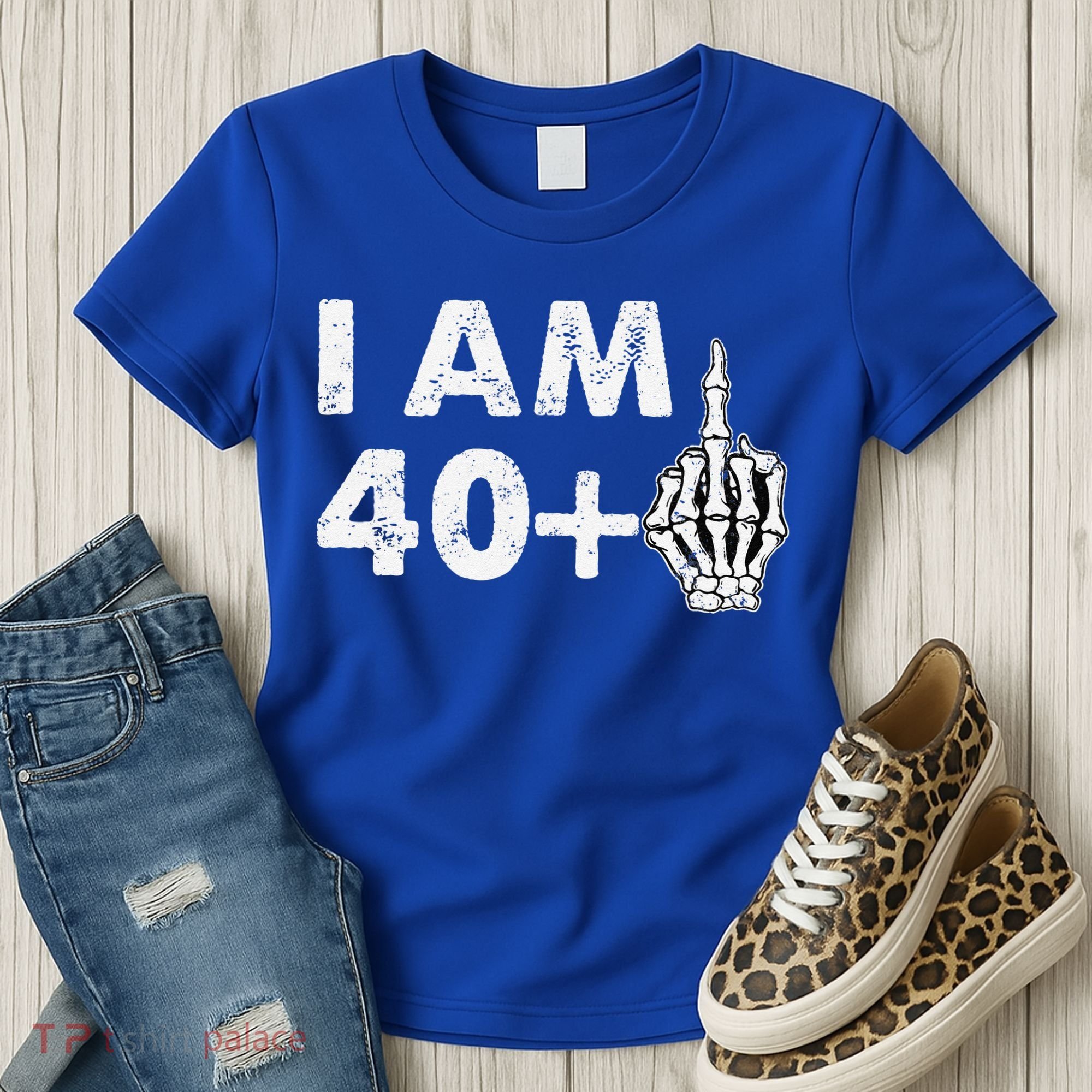 Im 41 Years Old Funny Skeleton Middle Finger 41st Birthday Women's T-Shirt