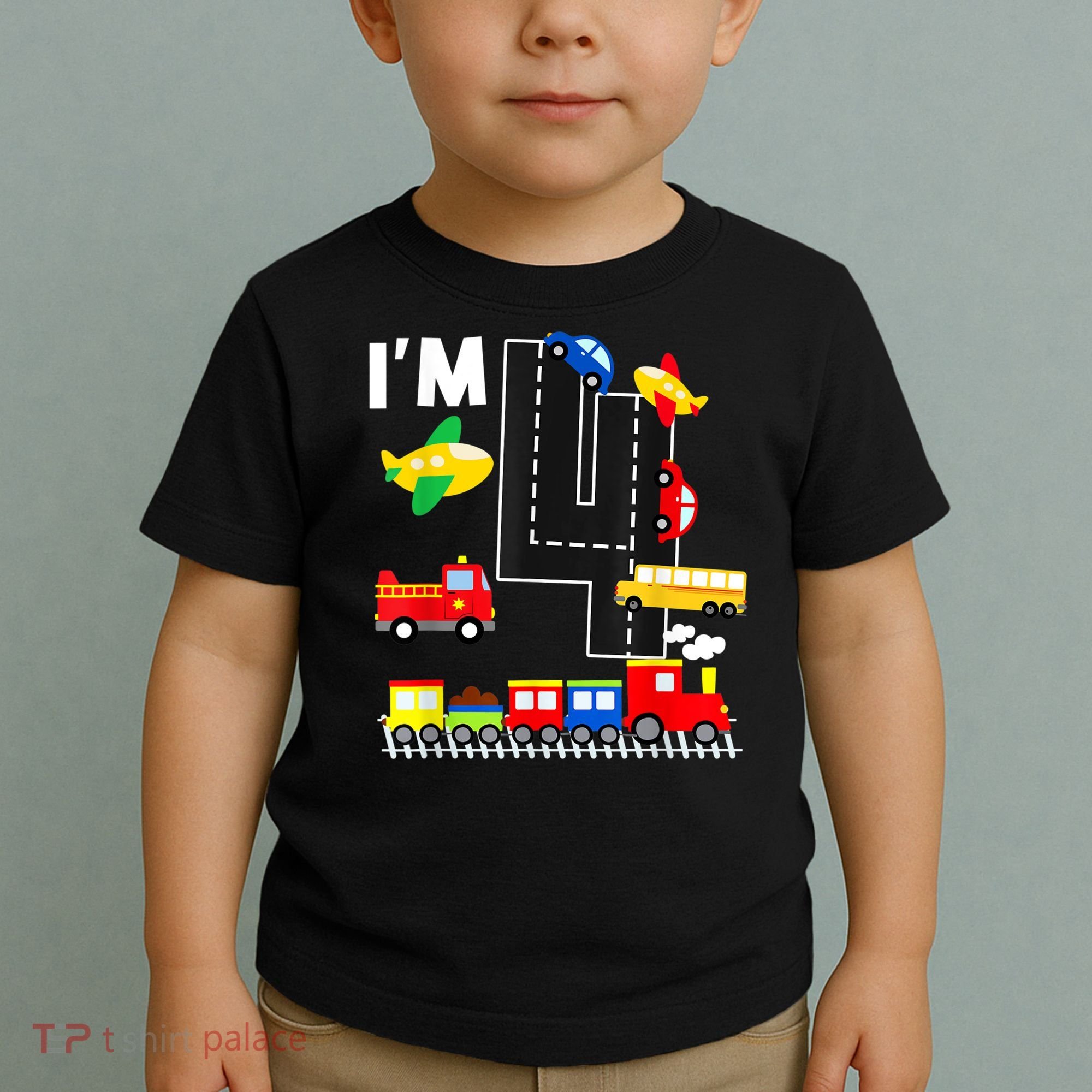 I'm 4 Years Old Locomotive Train 4th Birthday Toddle Toddler T-Shirt