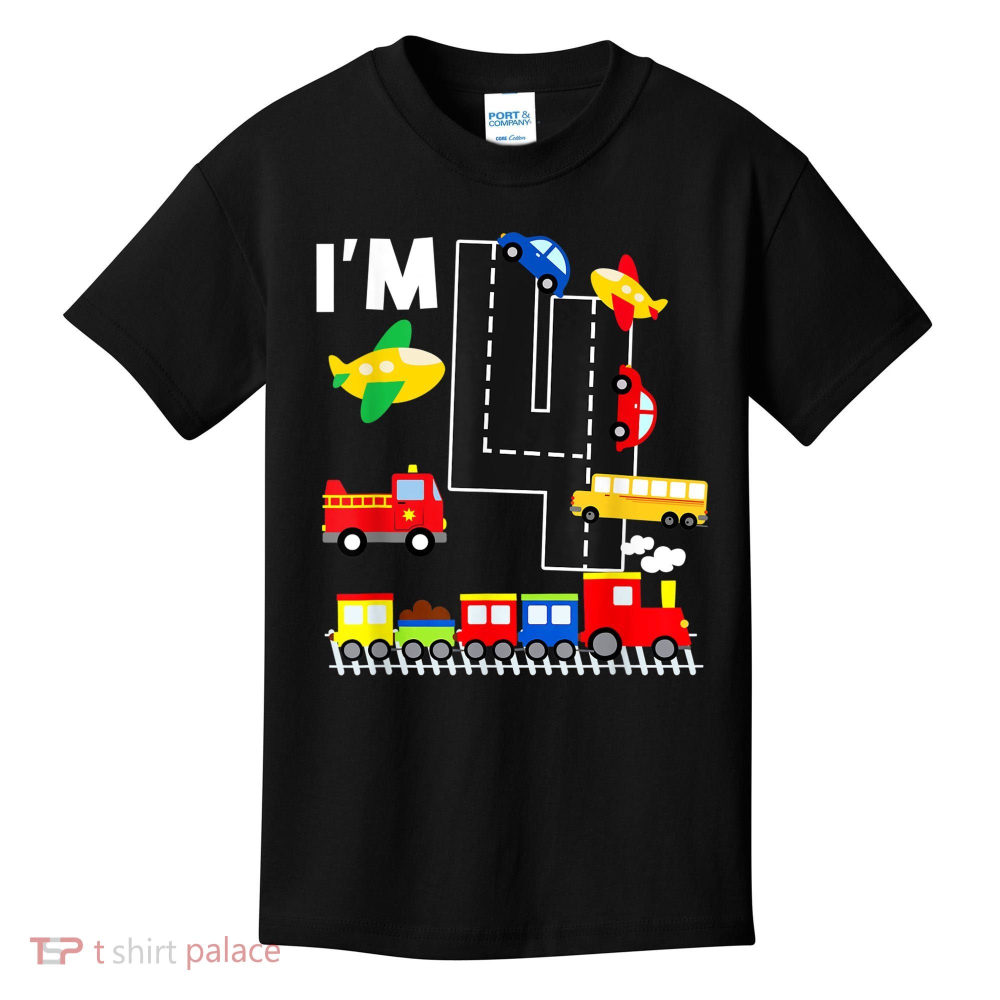 I'm 4 Years Old Locomotive Train 4th Birthday Toddle Kids T-Shirt