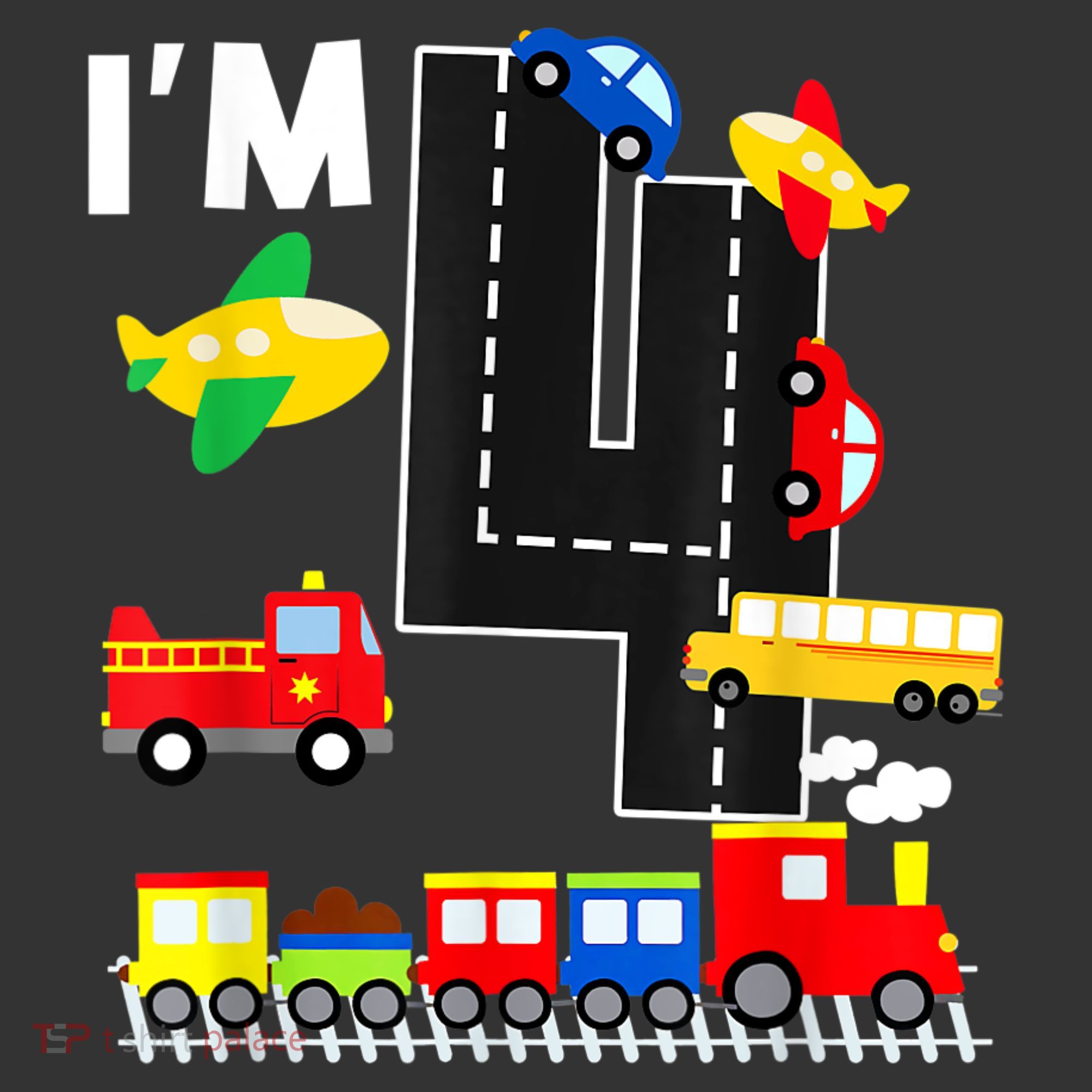 I'm 4 Years Old Locomotive Train 4th Birthday Toddle Ornament