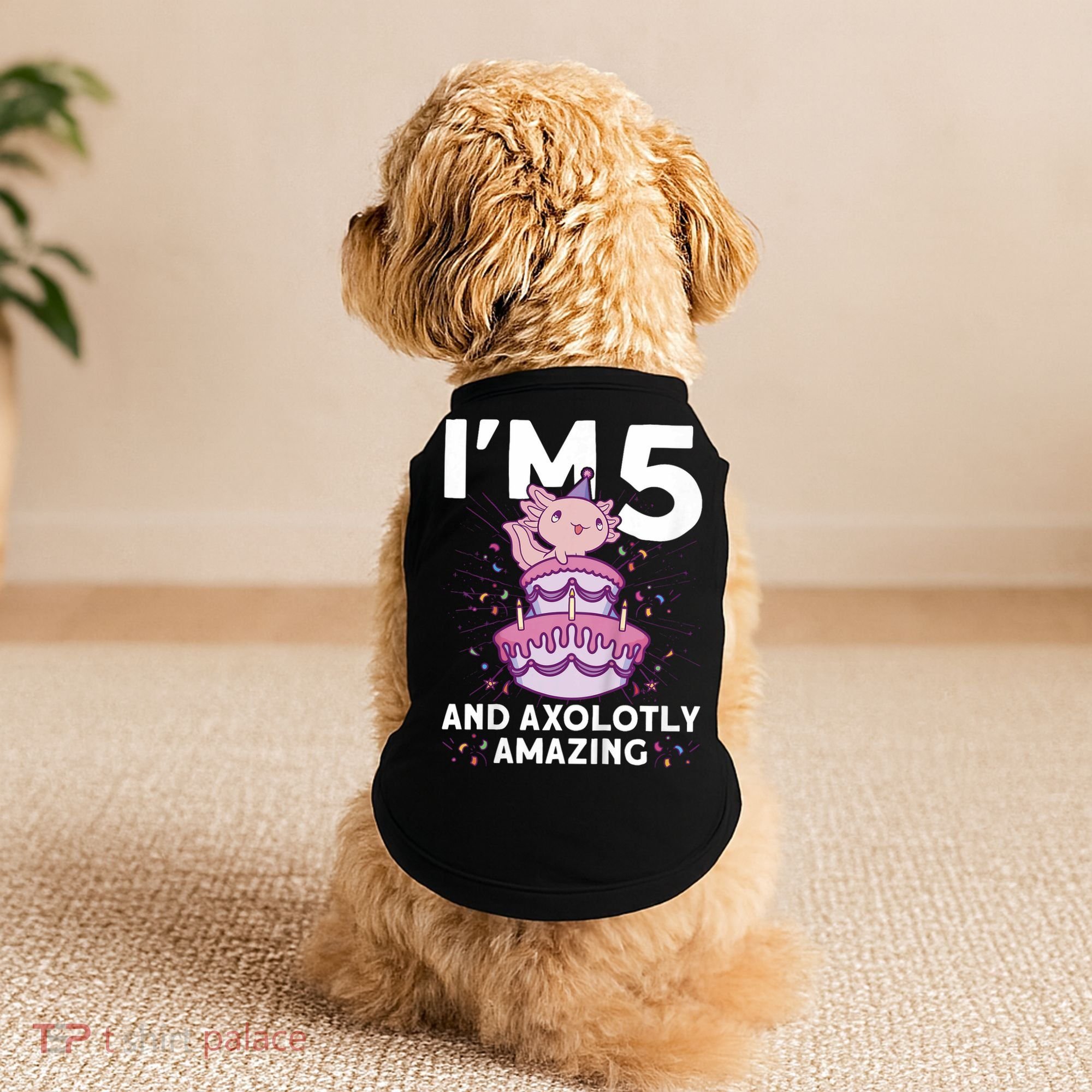 I'm 5 Bday Axolotl Party Cute 5th Birthday  Axolotl  Doggie Tank