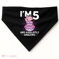 I'm 5 Bday Axolotl Party Cute 5th Birthday  Axolotl  USA-Made Doggie Bandana thumb 0