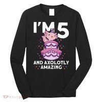 I'm 5 Bday Axolotl Party Cute 5th Birthday  Axolotl  Long Sleeve Shirt thumb 0