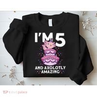 I'm 5 Bday Axolotl Party Cute 5th Birthday  Axolotl  Sweatshirt thumb 2